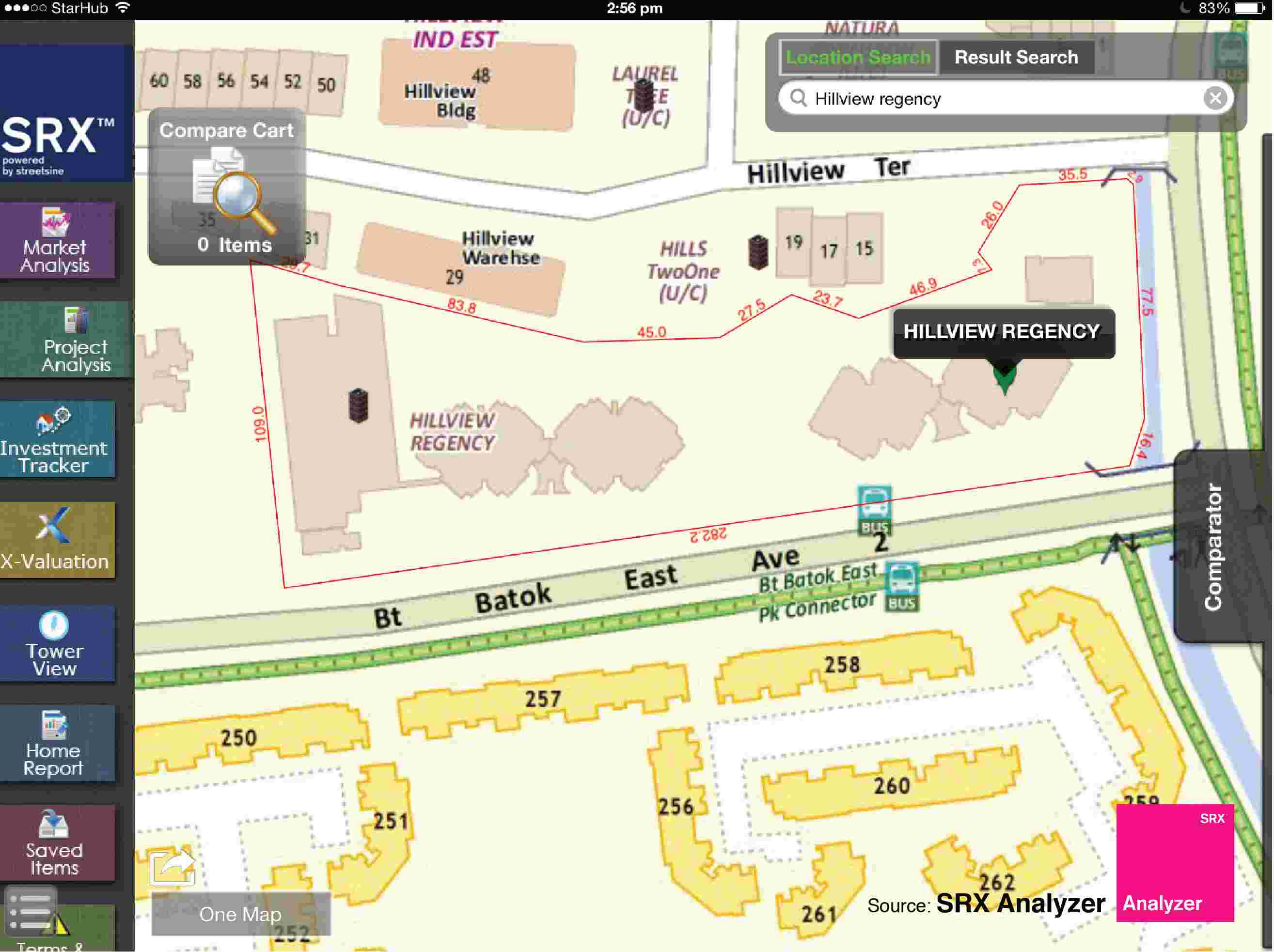 Singapore One Map on SRX Analyzer